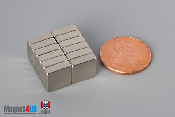 3/8" x 3/8" x 1/8" N40 Neodymium Block Magnet - photo 5