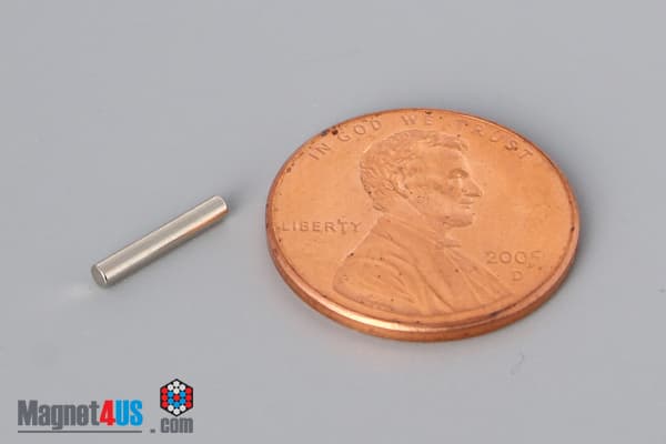 1/16" dia. x 3/8" N40 Neodymium Cylinder Magnet