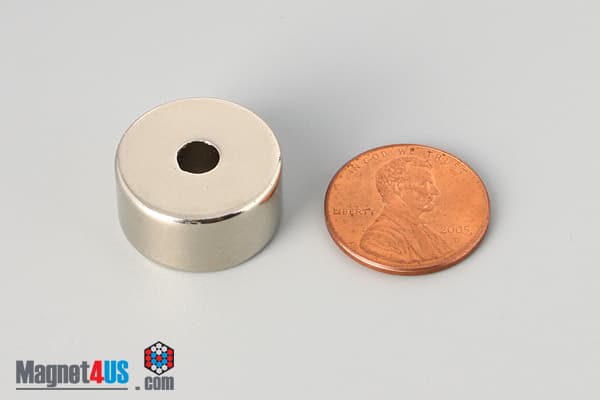 3/4" od x 3/16" id x 3/8" N45 Neodymium Ring Magnet