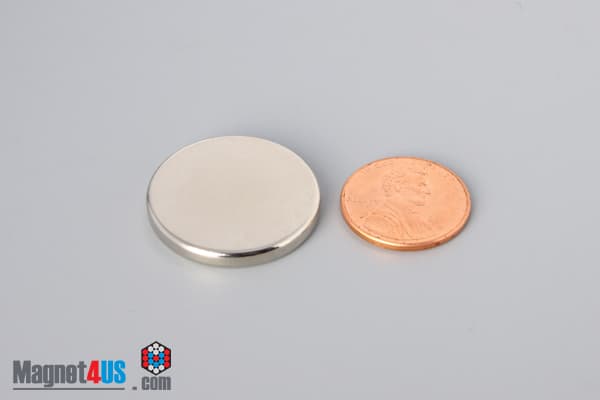 1" dia. x 1/8" N40 Neodymium Disc Magnet - photo 1
