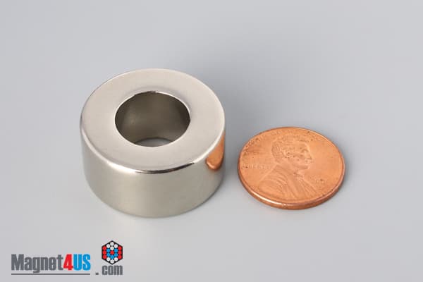 1" od x 1/2" id x 1/2" N45 Neodymium Ring Magnet