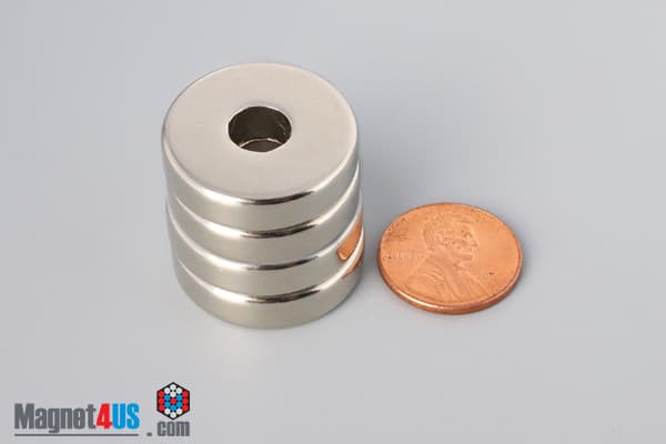 1" od x 5/16" id x 1/4" N45 Neodymium Ring Magnet - photo 5