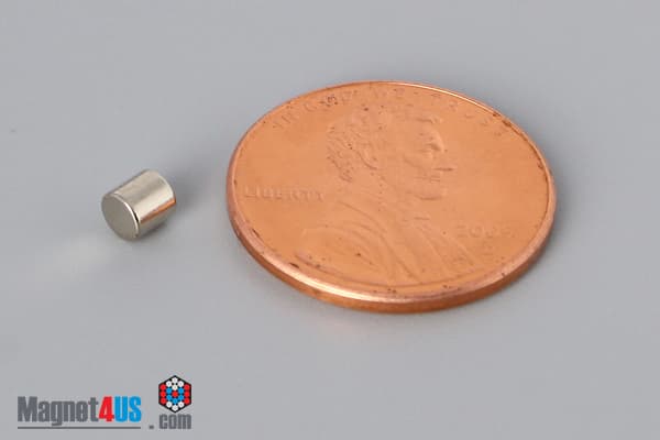 1/8" dia. x 1/8" N40 Neodymium Cylinder Magnet