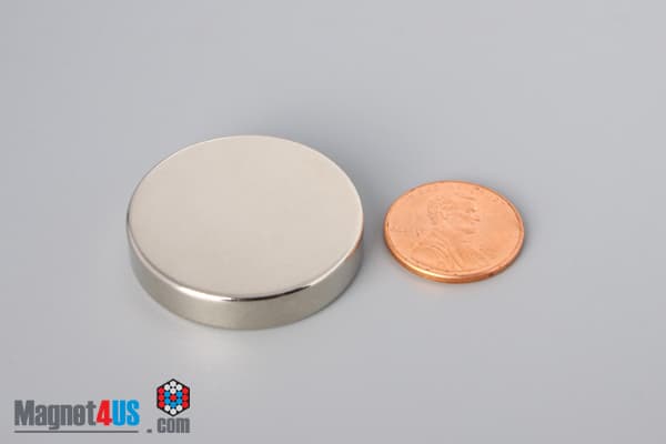 1 1/4" dia. x 1/4" N45 Neodymium Disc Magnet - photo 1