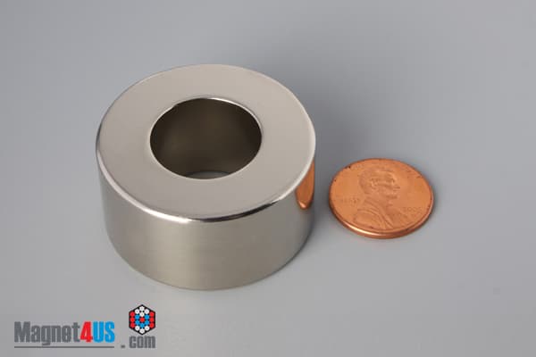 1 1/2" od x 3/4" id x 3/4" N40 Neodymium Ring Magnet - photo 1