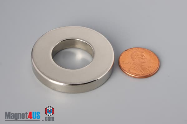 1 1/2" od x 3/4" id x 1/4" N45 Neodymium Ring Magnet - photo 1