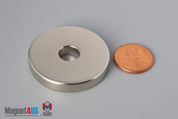 1 1/2" od x 3/8" id x 1/4" N45 Neodymium Ring Magnet - photo 1