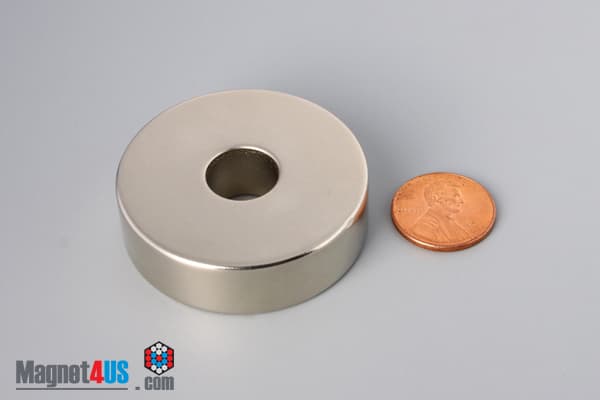 1 3/4" od x 1/2" id x 1/2" N45 Neodymium Ring Magnet - photo 1