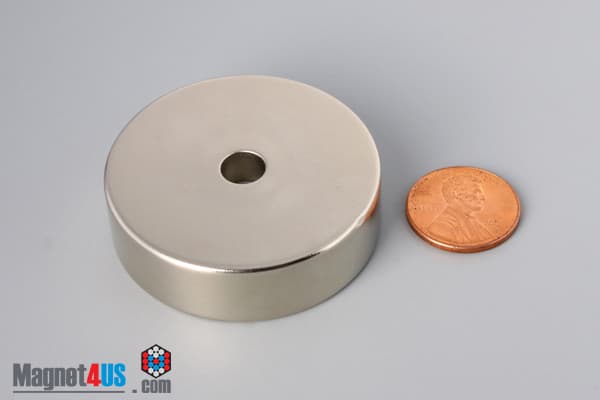 1 3/4" od x 1/4" id x 1/2" N45 Neodymium Ring Magnet