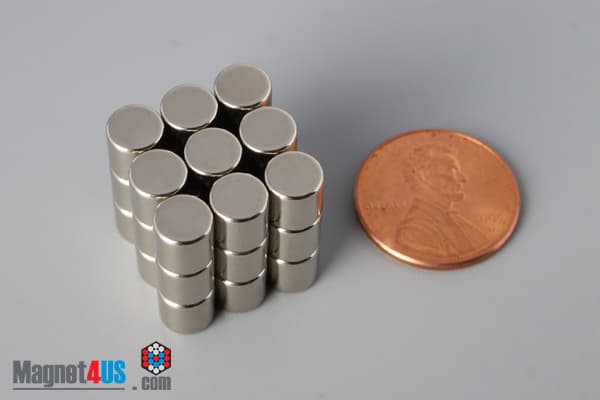 1/4" dia. x 1/4" N52 Neodymium Cylinder Magnet - photo 5