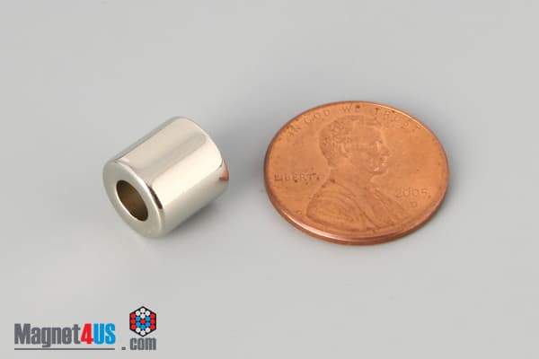 3/8" od x 3/16" id x 3/8" N40 Neodymium Ring Magnet - photo 1