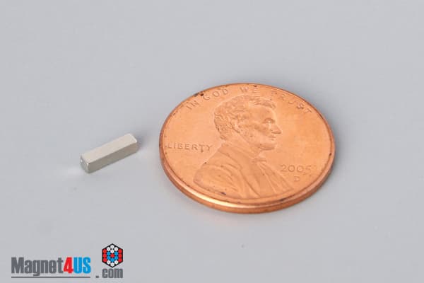 1/16" x 1/16" x 1/4" N45 Neodymium Block Magnet