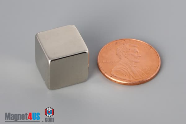 1/2" x 1/2" x 1/2" N40 Neodymium Block Magnet