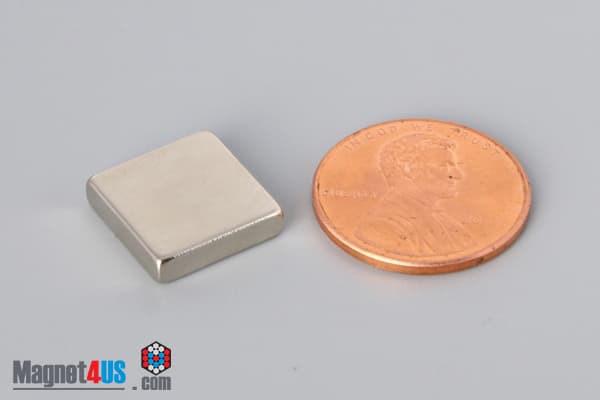 1/2" x 1/2" x 1/8" N40 Neodymium Block Magnet