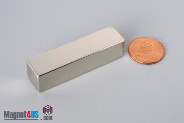 1/2" x 1/2" x 2" N45 Neodymium Block Magnet