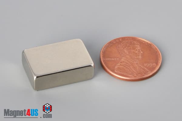 3/4" x 1/2" x 1/4" N40 Neodymium Block Magnet