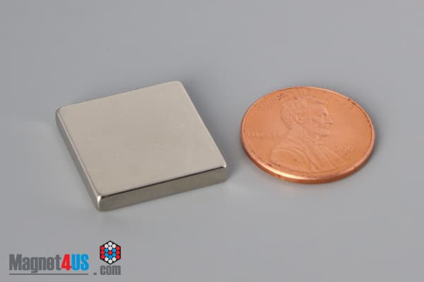 3/4" x 3/4" x 1/8" N40 Neodymium Block Magnet - photo 1