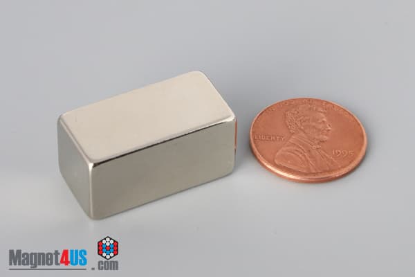 1" x 1/2" x 1/2" N45 Neodymium Block Magnet - photo 1