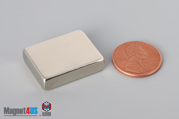 1" x 3/4" x 1/4" N45 Neodymium Block Magnet