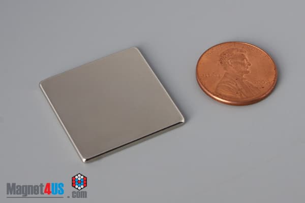 1" x 1" x 1/16" N40 Neodymium Block Magnet - photo 1