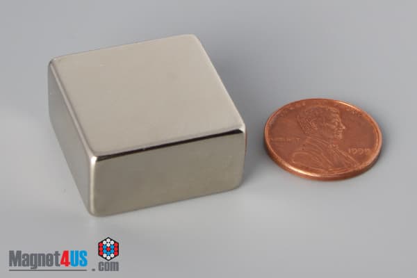 1" x 1" x 1/2" N40 Neodymium Block Magnet