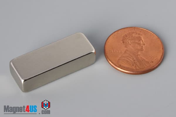 1" x 3/8" x 1/4" N45 Neodymium Block Magnet - photo 1