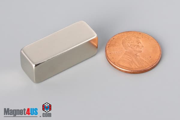 1" x 3/8" x 3/8" N45 Neodymium Block Magnet - photo 1