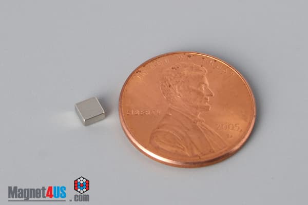 1/8" x 1/8" x 1/16" N40 Neodymium Block Magnet