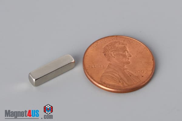 1/8" x 1/8" x 1/2" N45 Neodymium Block Magnet - photo 1