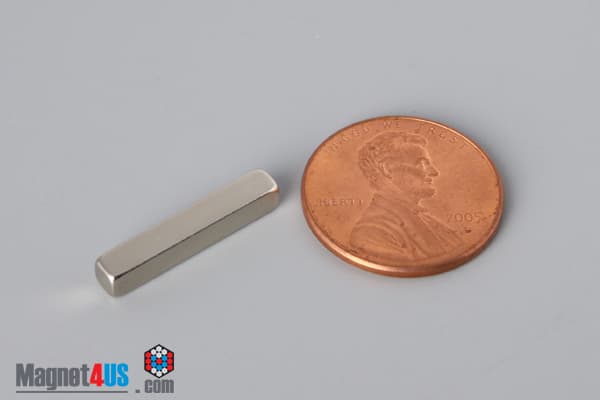 1/8" x 1/8" x 3/4" N45 Neodymium Block Magnet