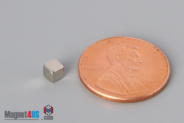 1/8" x 1/8" x 1/8" N40 Neodymium Block Magnet - photo 1