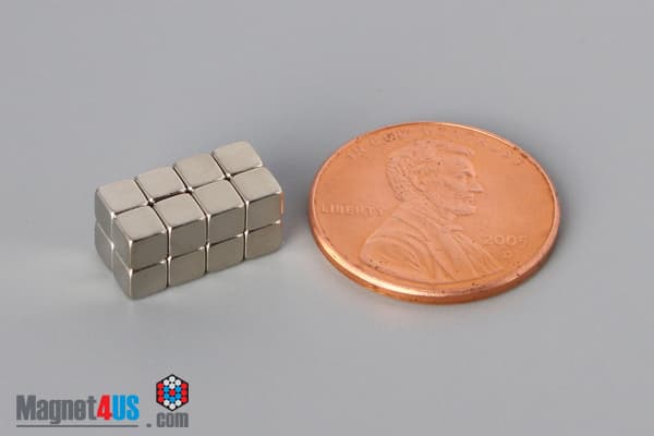 1/8" x 1/8" x 1/8" N40 Neodymium Block Magnet - photo 5