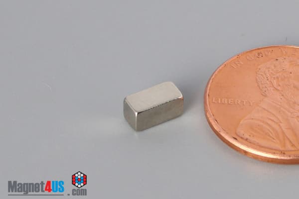 1/8" x 1/8" x 1/4" N45 Neodymium Block Magnet - photo 3