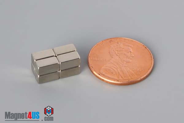 1/8" x 1/8" x 1/4" N45 Neodymium Block Magnet - photo 5