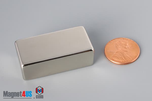 1 1/2" x 3/4" x 1/2" N45 Neodymium Block Magnet - photo 1