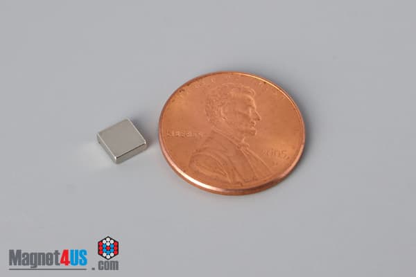 3/16" x 3/16" x 1/16" N40 Neodymium Block Magnet - photo 1