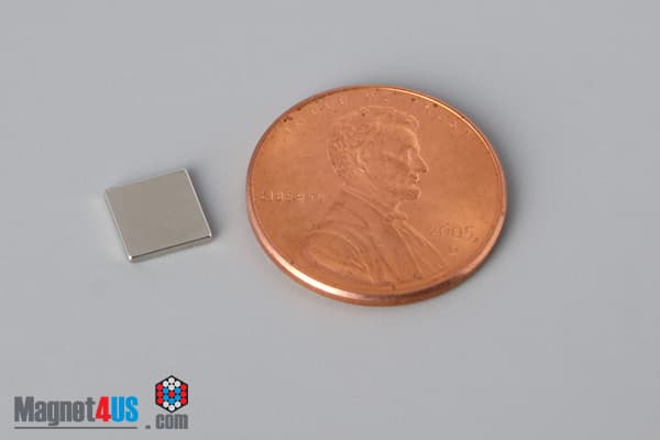 1/4" x 1/4" x 1/32" N40 Neodymium Block Magnet