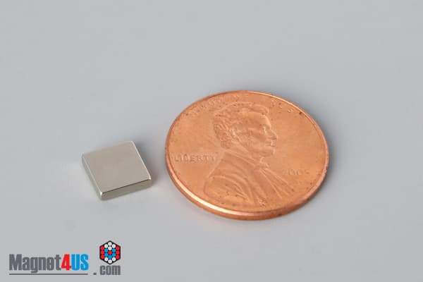 1/4" x 1/4" x 1/16" N40 Neodymium Block Magnet