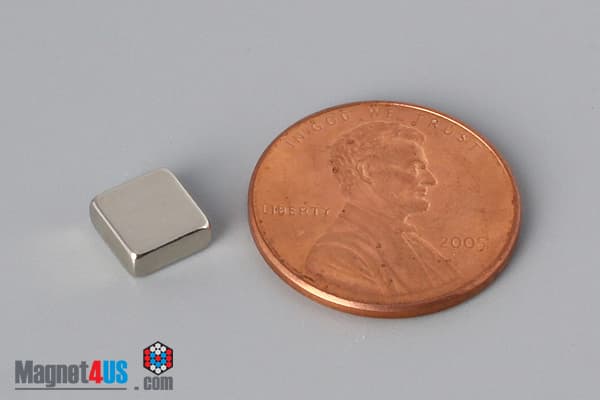 1/4" x 1/4" x 1/10" N45 Neodymium Block Magnet