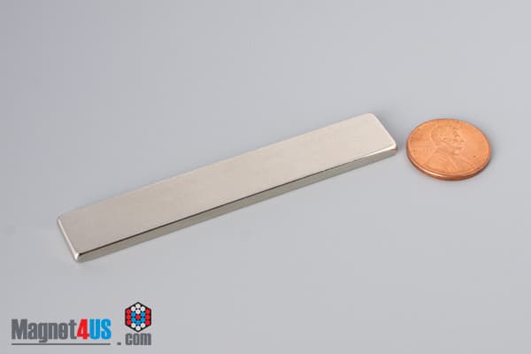 3" x 1/2" x 1/8" N40 Neodymium Block Magnet