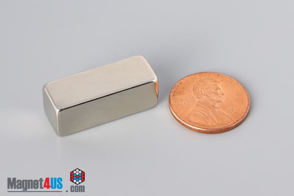 3/8" x 3/8" x 1" N45 Neodymium Block Magnet