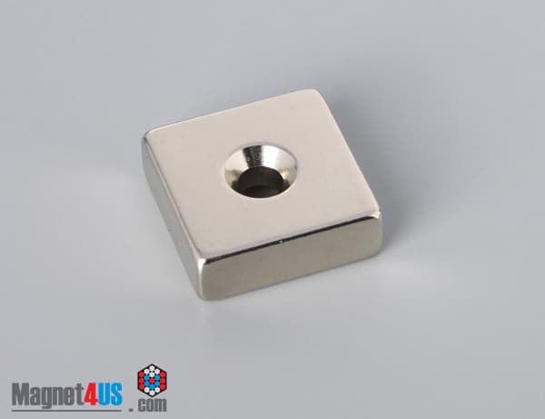 3/4" x 3/4" x 1/4" #6 N42 Countersunk Magnet