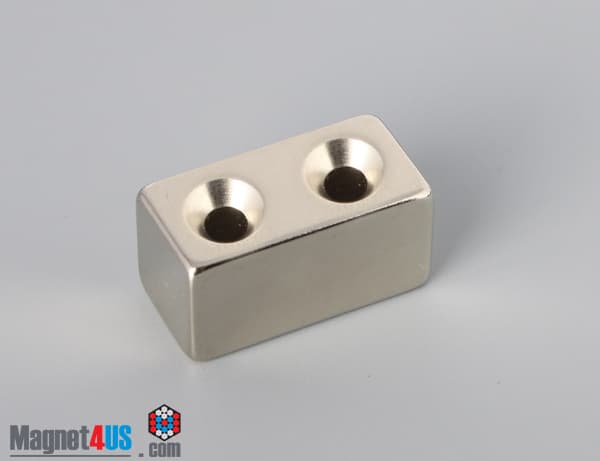 1" x 1/2" x 1/2" #6 N42 Countersunk Magnet