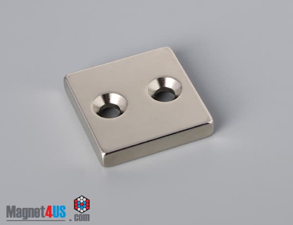 1" x 1" x 3/16" #6 N42 Countersunk Magnet - photo 1