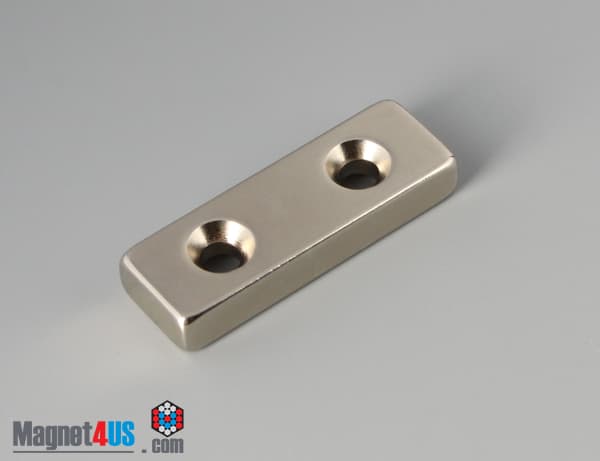 1 1/2" x 1/2" x 1/4" #6 N42 Countersunk Magnet
