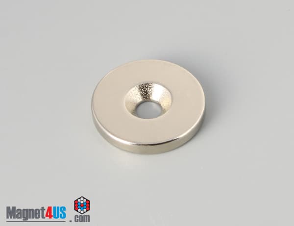 7/8" od x 1/8" #8 N42 Countersunk Magnet