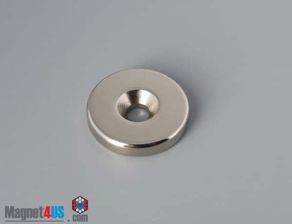 1" od x 3/16" #10 N42 Countersunk Magnet - photo 1