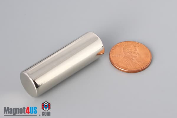 1/2" dia. x 1 1/2" N45 Neodymium Cylinder Magnet