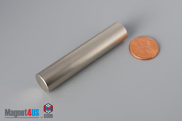 1/2" dia. x 2 1/2" N45 Neodymium Cylinder Magnet
