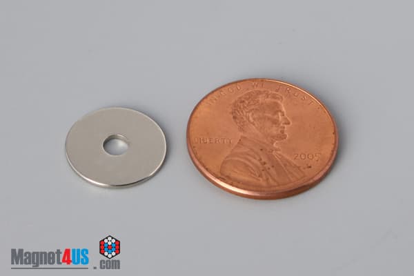 1/2" od x 1/8" id x 1/32" N40 Neodymium Ring Magnet